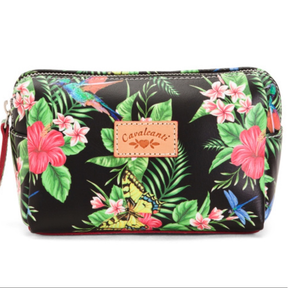 Cavalcanti floral leather makeup bag NWT!!!